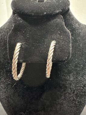 Sterling Silver Twisted Rope Clip-On Hoop Earrings - Classic & Timeless Design